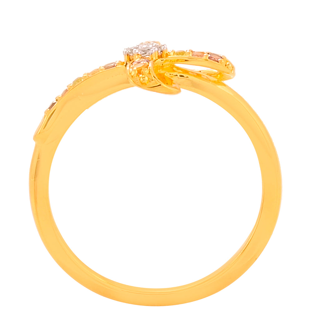 Inel din Argint 925 Placat cu Aur ( 1.98 grame ) cu Granat și Ametist 0.14 Carate