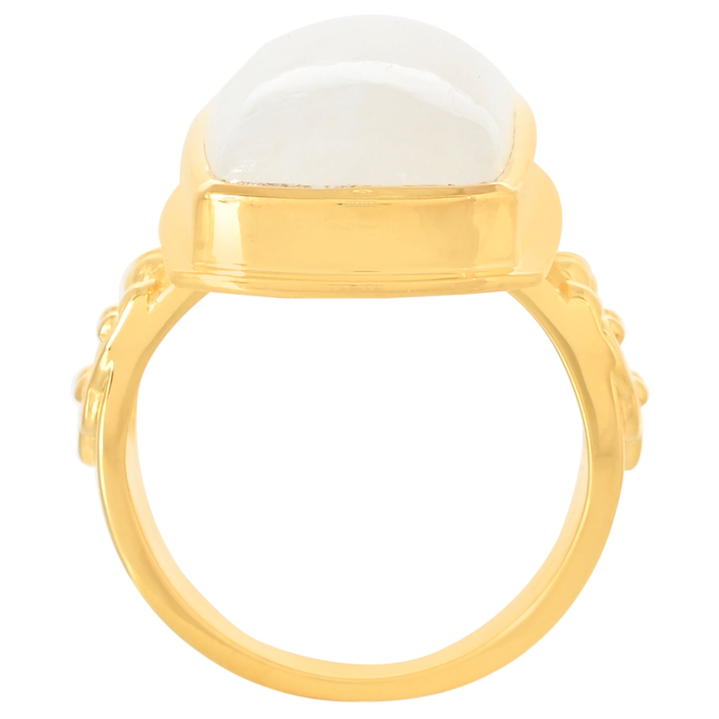 Inel din Argint 925 Placat cu Aur ( 6.96 grame ) cu Piatra Lunii Curcubeu 17.33 Carate