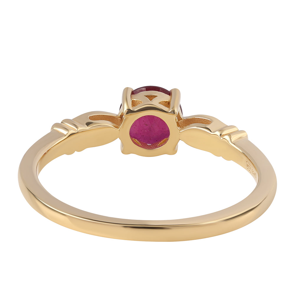 Inel din Argint 925 Placat cu Aur ( 2.23 grame ) cu Rubin Mozambic 1.3 Carate