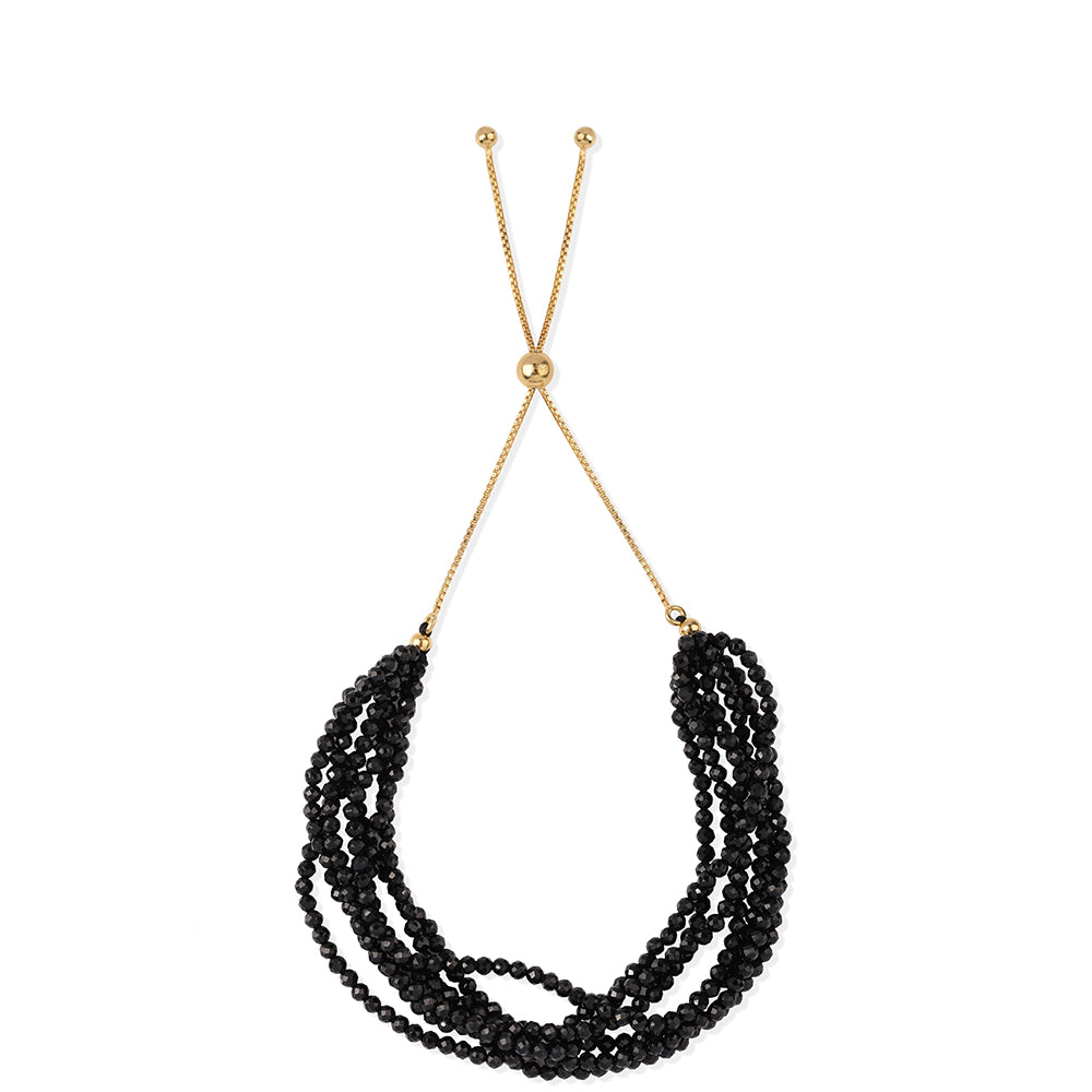 Brățară din Argint 925 Placat cu Aur ( 1.32 grame ) cu Spinel Negru 53.13 Carate