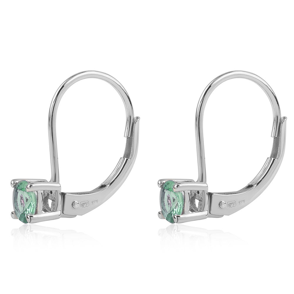 Cercei din Argint 925 ( 1 grame ) cu Smarald Brazilian 0.7 Carate