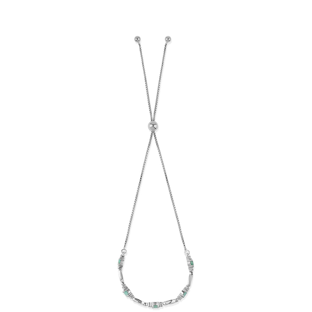 Brățară din Argint 925 ( 3.69 grame ) cu Smarald Brazilian și Topaz Alb 0.95 Carate