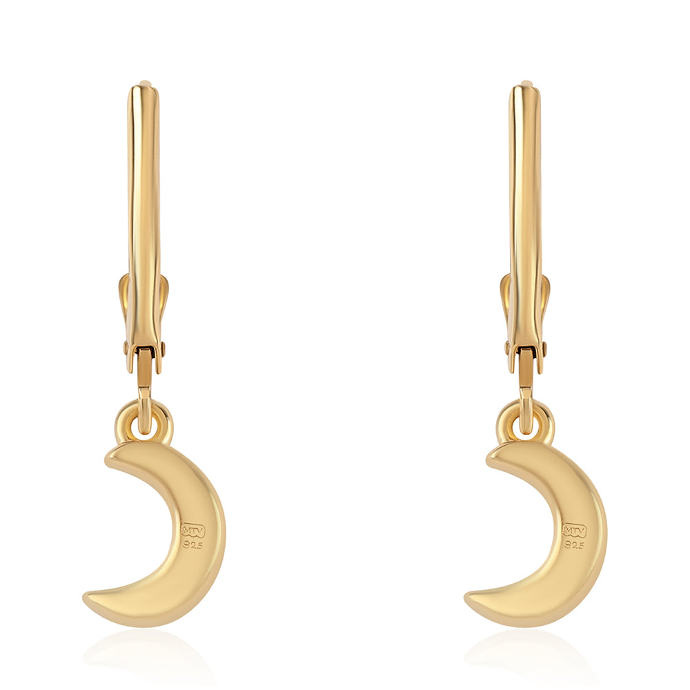 Cercei din Argint 925 Placat cu Aur ( 1.6 grame ) cu Diamant Albastru 0.07 Carate
