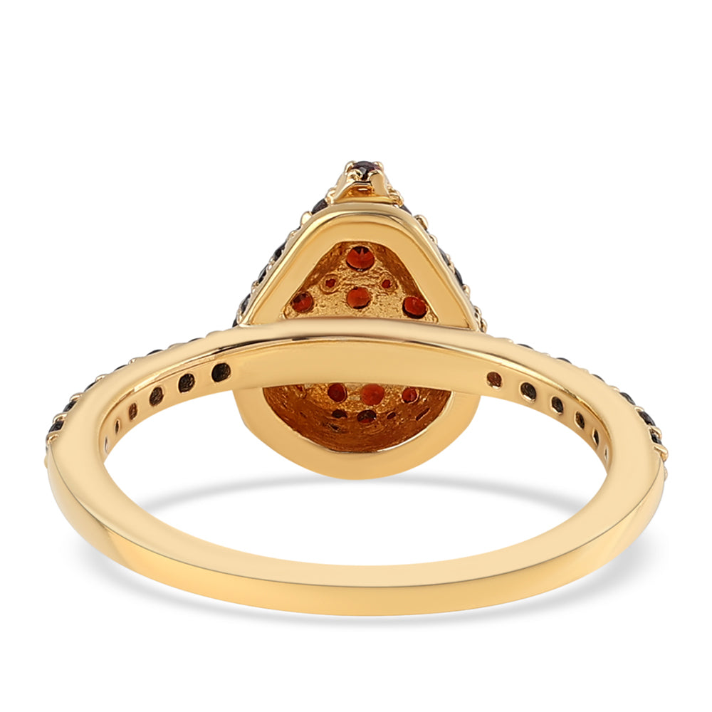 Inel din Argint 925 Placat cu Aur ( 2.48 grame ) cu Granat Barton 1.21 Carate