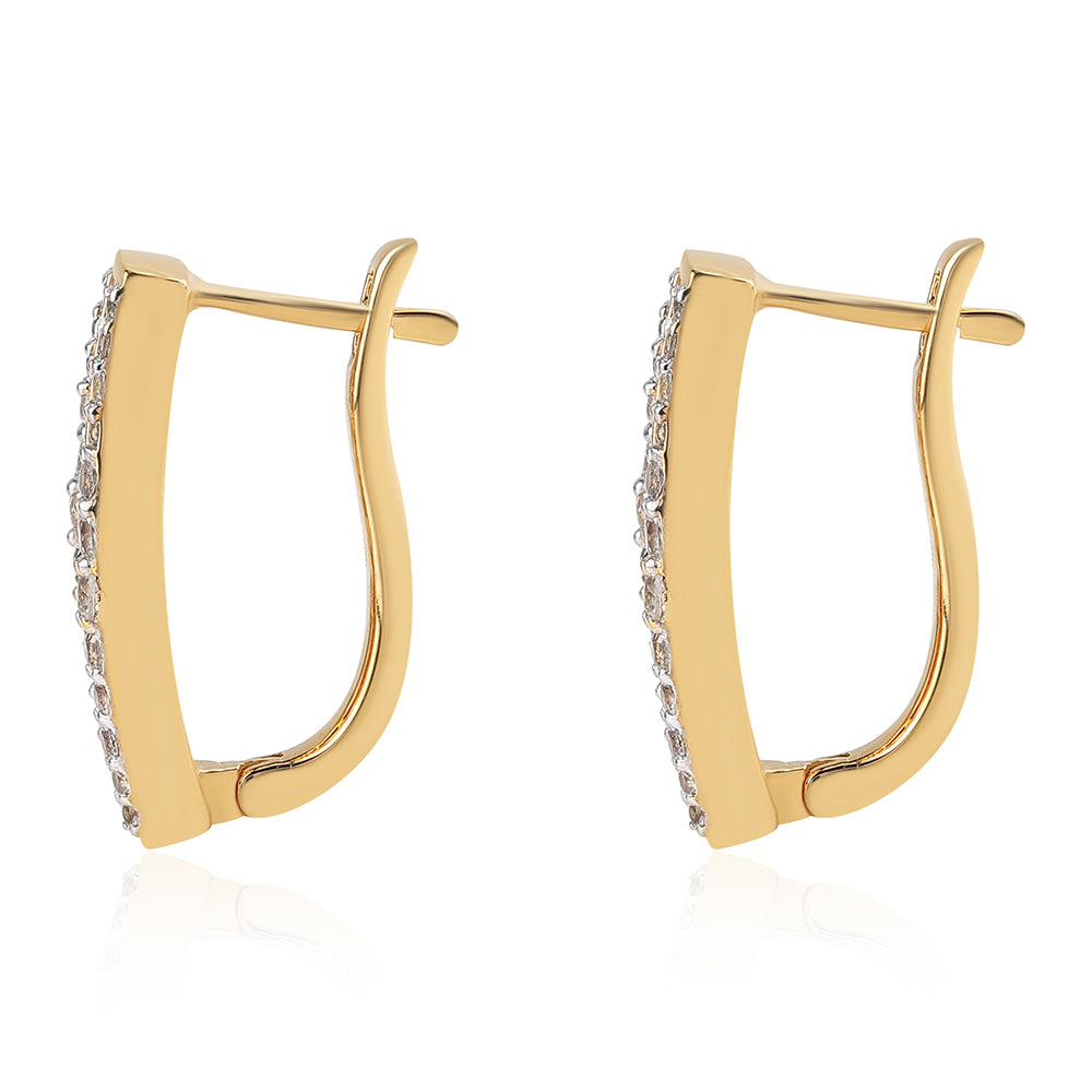 Cercei din Argint 925 Placat cu Aur ( 4.82 grame ) cu Granat Barton și Topaz Alb 3.92 Carate