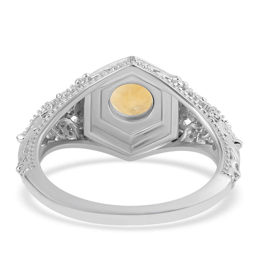 Inel din Argint 925 ( 3.83 grame ) cu Citrin 0.75 Carate