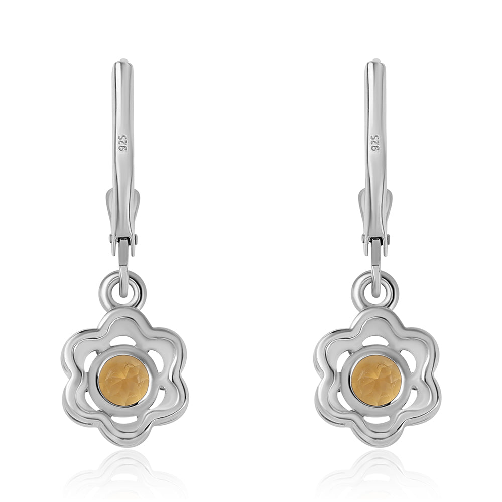 Cercei din Argint 925 ( 2.11 grame ) cu Citrin 0.94 Carate