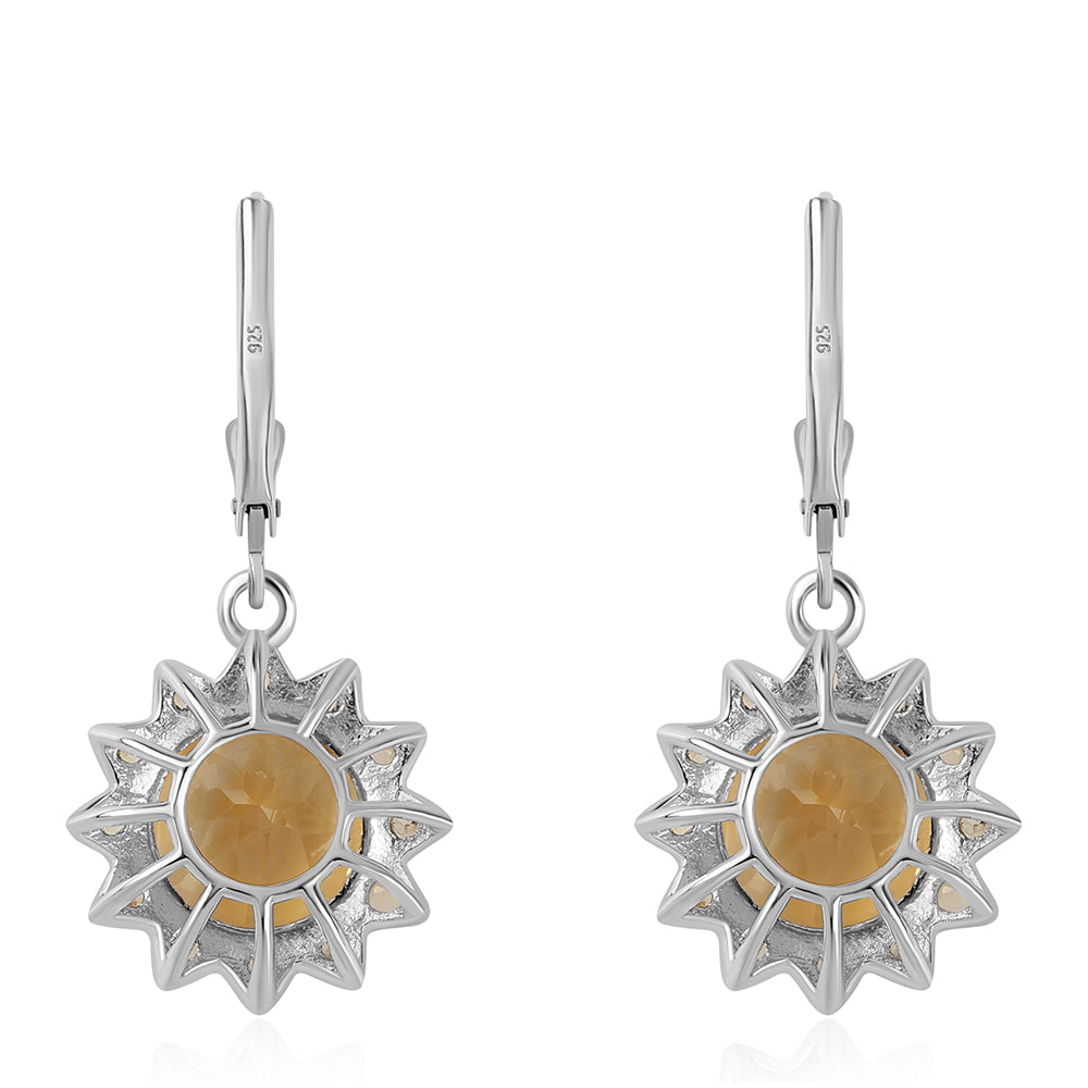 Cercei din Argint 925 ( 3.7 grame ) cu Citrin 7.04 Carate