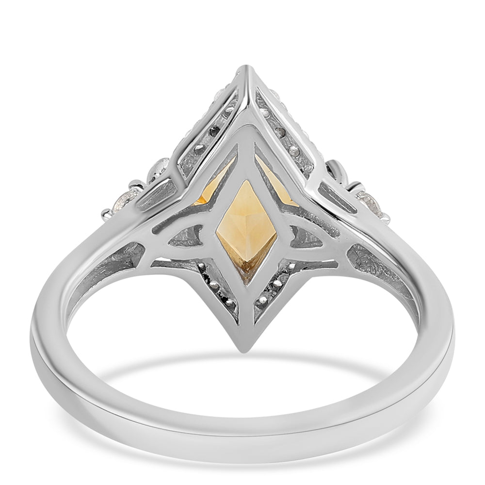 Inel din Argint 925 ( 3.2 grame ) cu Citrin și Topaz Alb 2.26 Carate