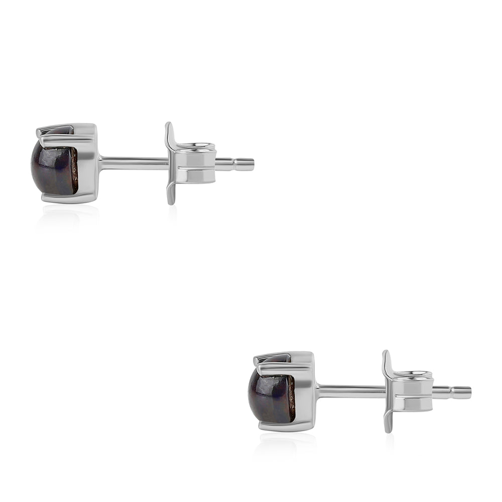 Cercei din Argint 925 ( 0.85 grame ) cu Opal Etiopian Negru Lega Dembi 0.64 Carate