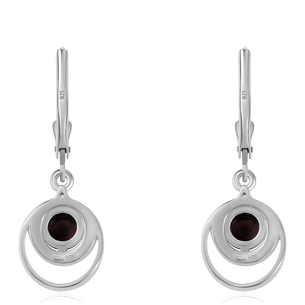 Cercei din Argint 925 ( 3.09 grame ) cu Opal Etiopian Negru Lega Dembi și Topaz Alb 1.64 Carate