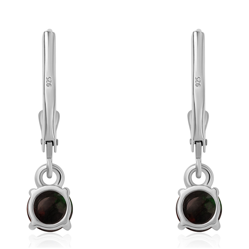 Cercei din Argint 925 ( 1.21 grame ) cu Opal Etiopian Negru Lega Dembi 0.64 Carate