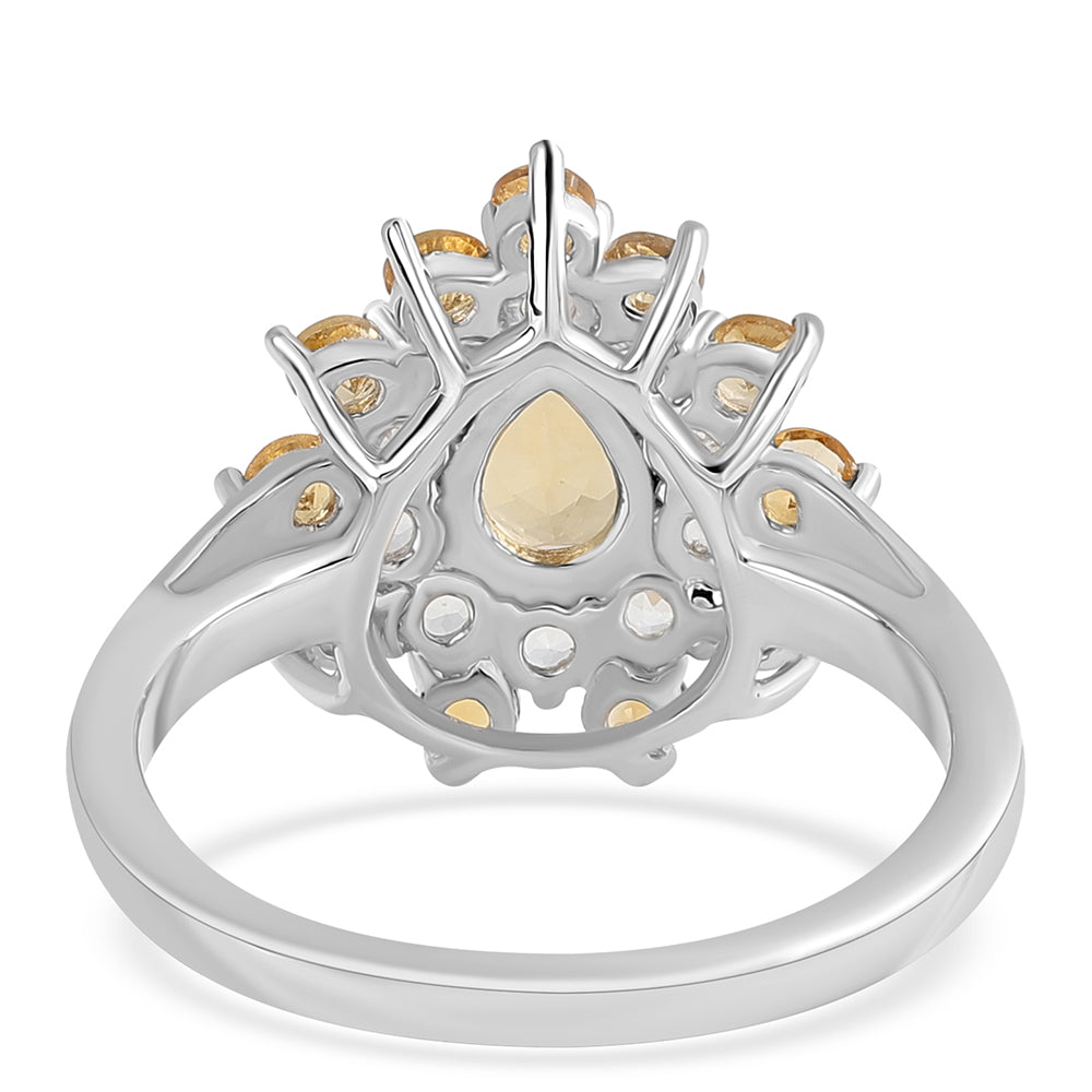 Inel din Argint 925 ( 3.57 grame ) cu Citrin și Topaz Alb 2.7 Carate