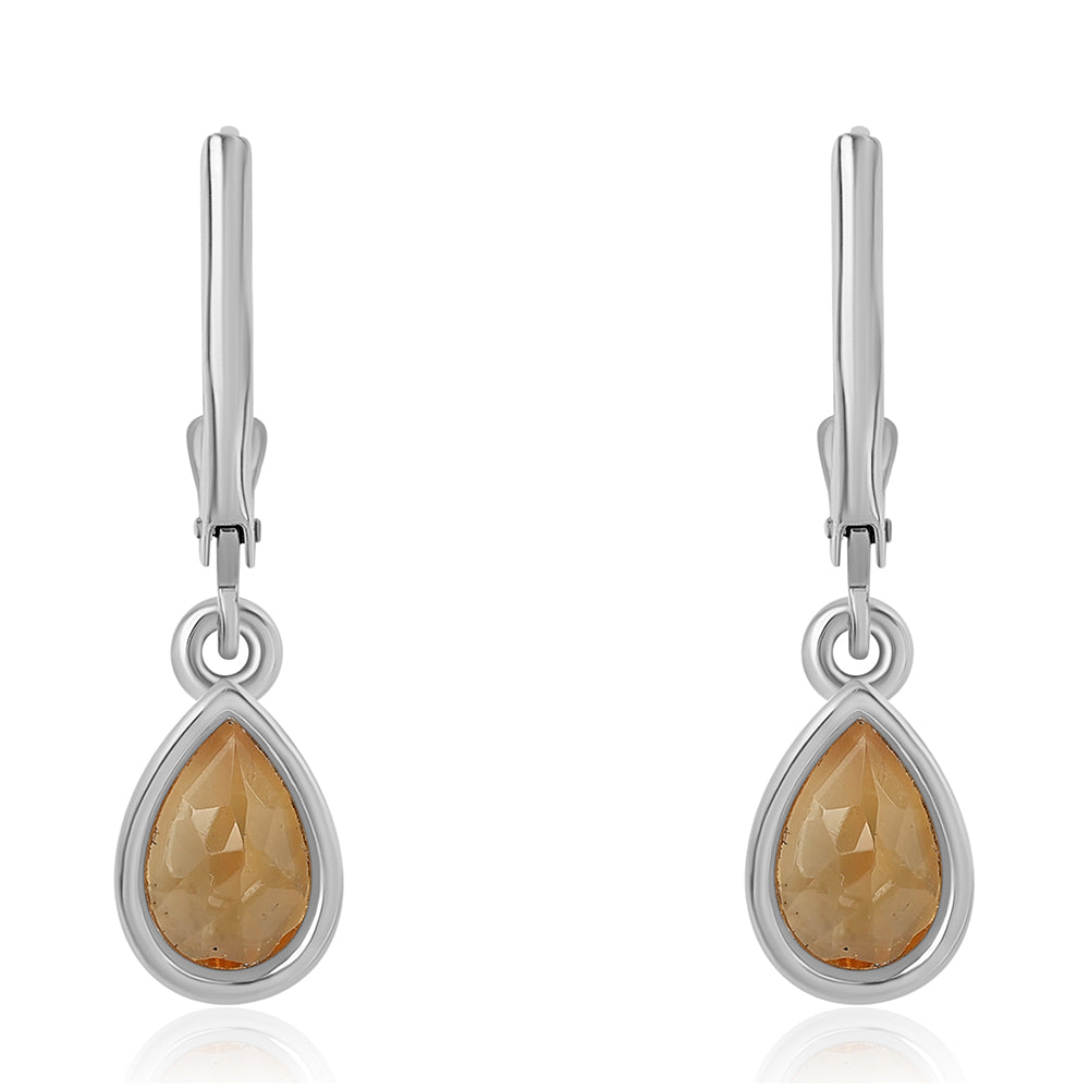 Cercei din Argint 925 ( 1.96 grame ) cu Citrin 2.6 Carate