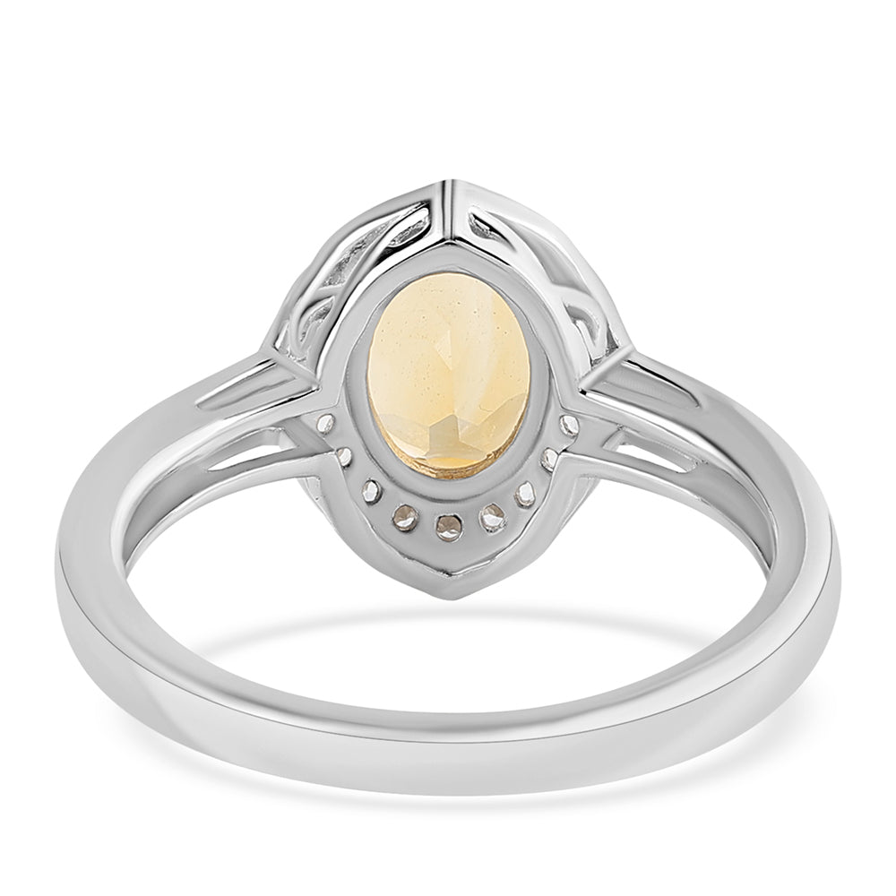 Inel din Argint 925 ( 2.97 grame ) cu Citrin și Topaz Alb 1.43 Carate
