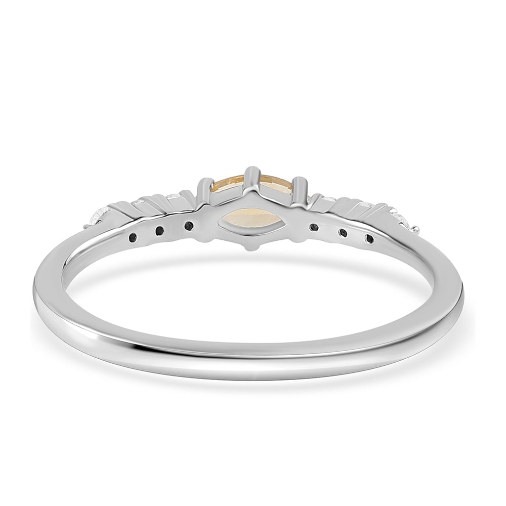 Inel din Argint 925 ( 1.64 grame ) cu Citrin și Topaz Alb 0.66 Carate