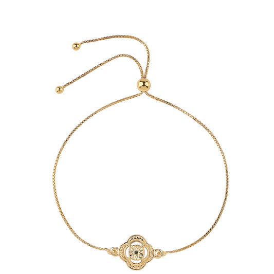 Brățară din Argint 925 Placat cu Aur ( 2.57 grame ) cu Diamant Verde 0.01 Carate