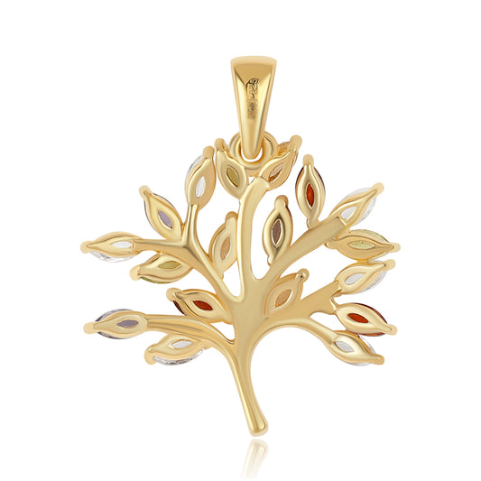Pandantiv din Argint 925 Placat cu Aur ( 2.4 grame ) cu Peridot și Granat Roșu 1.77 Carate