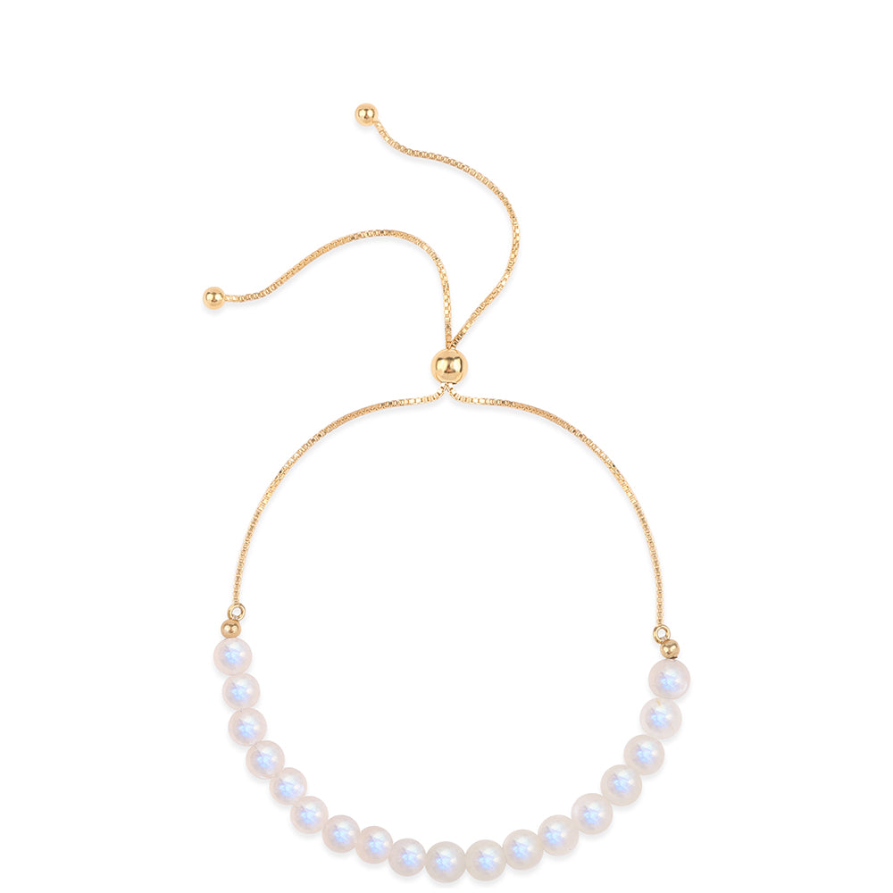 Brățară din Argint 925 Placat cu Aur ( 1.28 grame ) cu Piatra Lunii Curcubeu 31.67 Carate