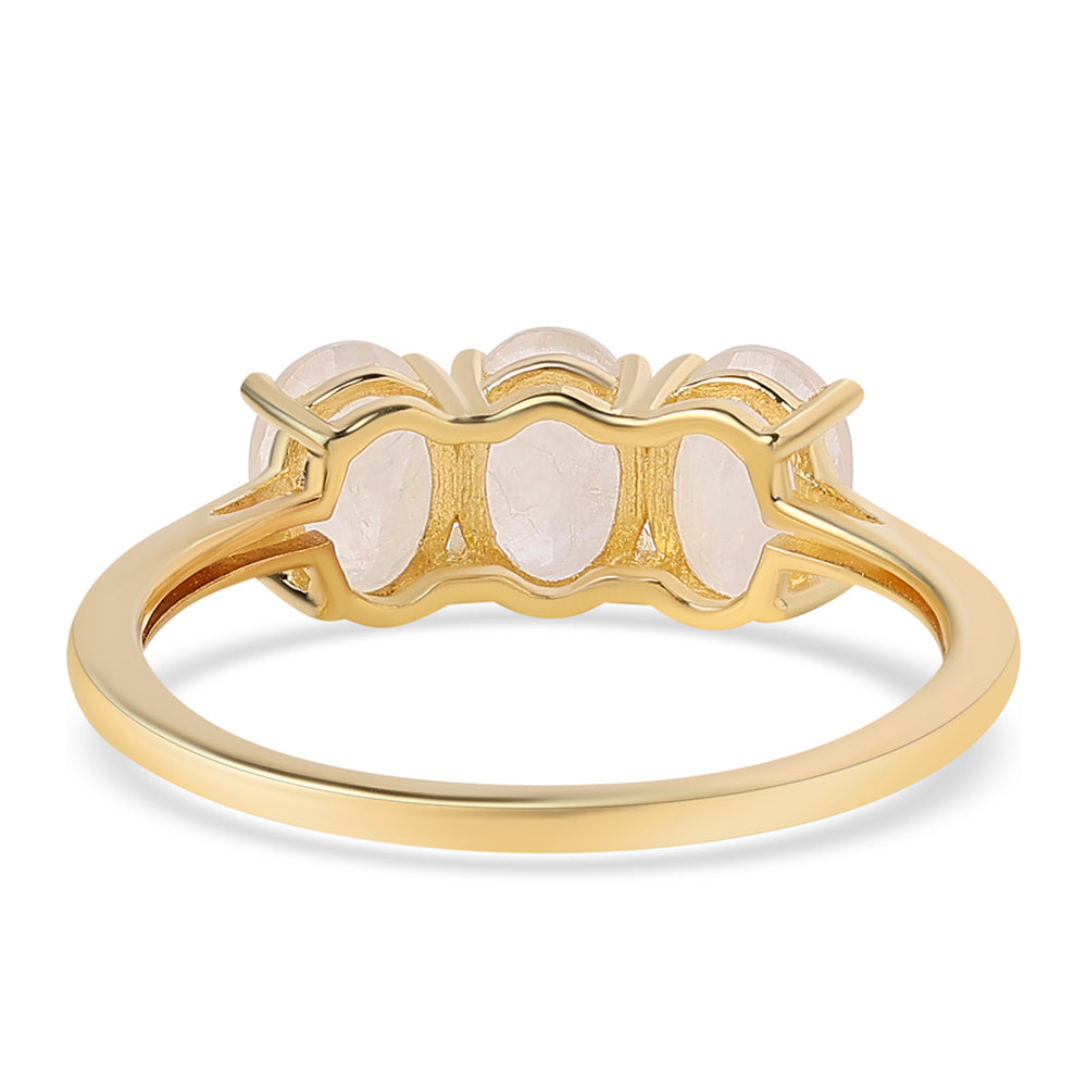 Inel din Argint 925 Placat cu Aur ( 1.7 grame ) cu Piatra Lunii Curcubeu Clasa ”AA” 2.28 Carate