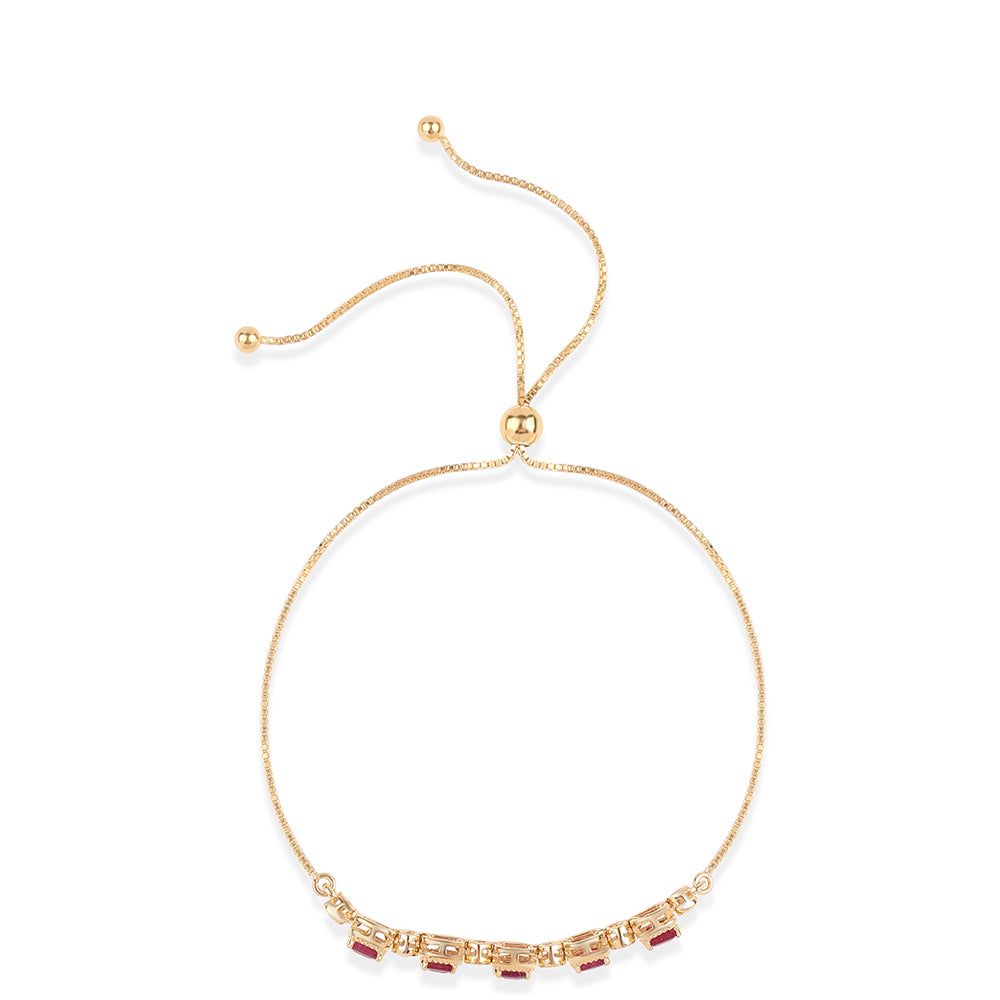 Brățară din Argint 925 Placat cu Aur ( 3.96 grame ) cu Rubin Mozambic și Topaz Alb 3.04 Carate