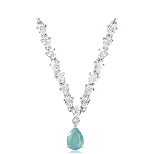 Colier din Argint 925 ( 4.44 grame ) cu Grandidierit și Topaz Alb 3.85 Carate