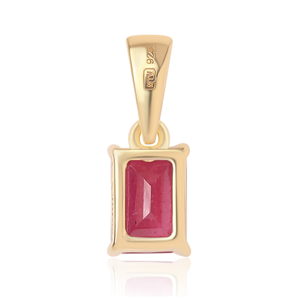 Pandantiv din Argint 925 Placat cu Aur ( 0.56 grame ) cu Rubin Mozambic 1.31 Carate