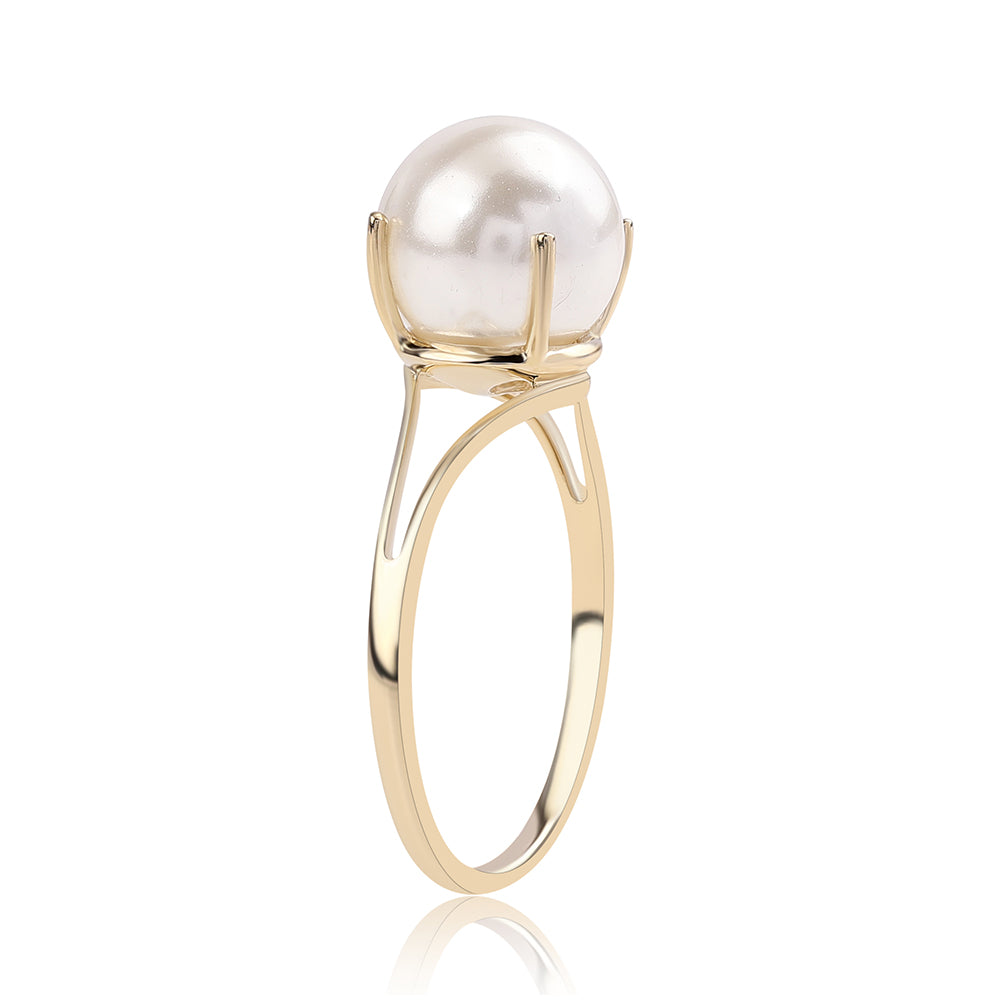 Inel din Aur de 9K ( 1.91 grame ) cu Perlă de Apă Dulce Albă 7.03 Carate
