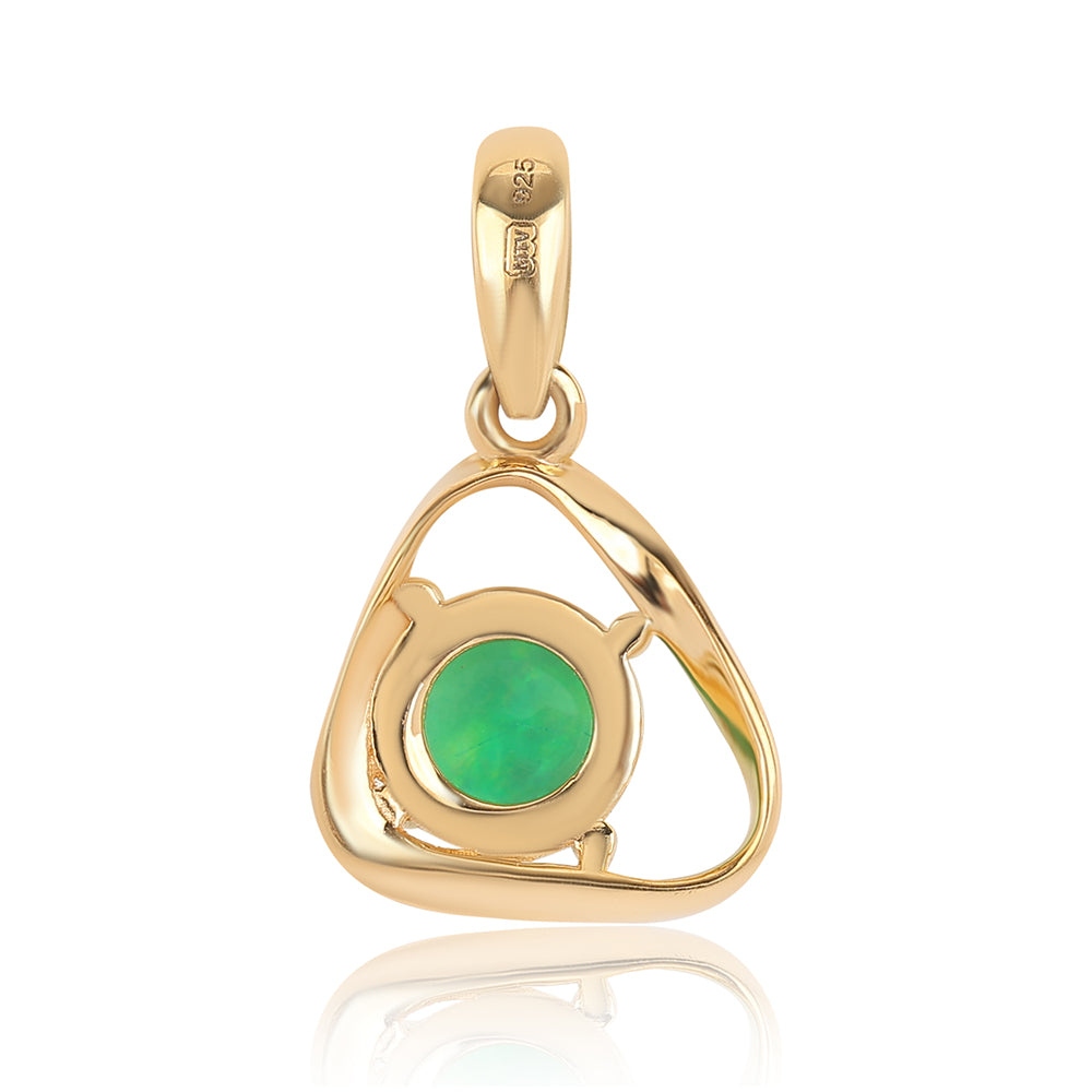 Pandantiv din Argint 925 Placat cu Aur ( 0.97 grame ) cu Opal Verde Etiopian Lega Dembi 0.55 Carate