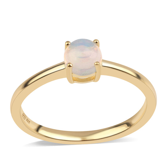 Inel din Argint 925 Placat cu Aur ( 1.68 grame ) cu Opal Etiopian Lega Dembi 0.32 Carate