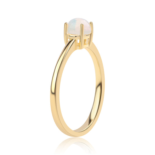 Inel din Argint 925 Placat cu Aur ( 1.68 grame ) cu Opal Etiopian Lega Dembi 0.32 Carate