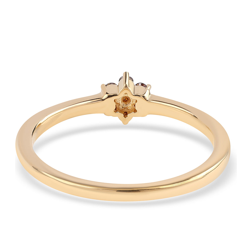 Inel din Argint 925 Placat cu Aur ( 1.52 grame ) cu Diamant Roșu 0.1 Carate
