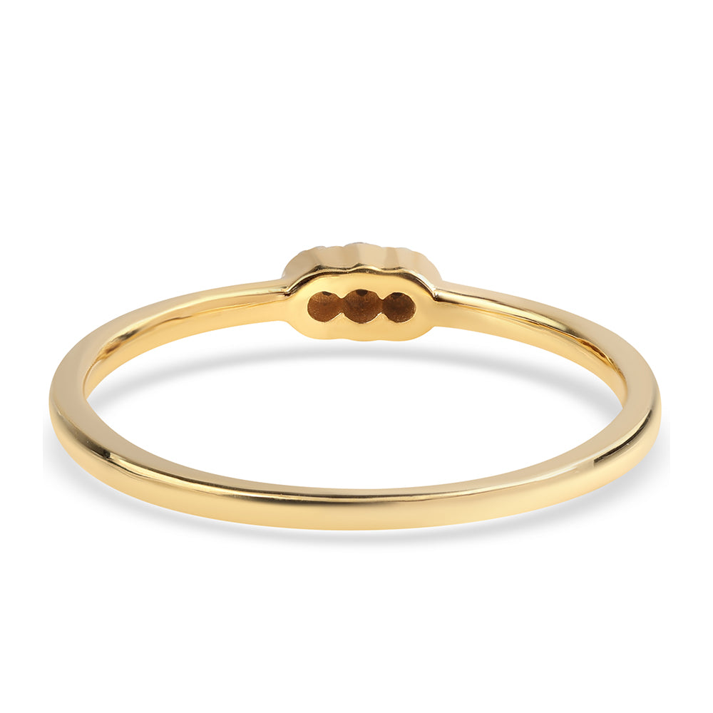 Inel din Argint 925 Placat cu Aur ( 1.41 grame ) cu Diamant Negru și Diamant Alb 0.05 Carate