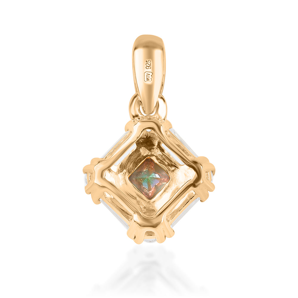 Pandantiv din Argint 925 Placat cu Aur ( 1.13 grame ) cu Topaz Mistic și Topaz Alb 1.24 Carate