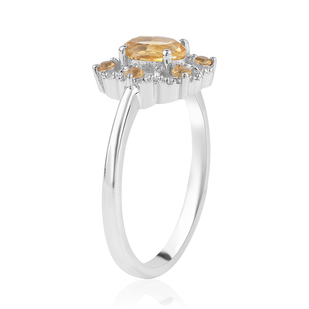 Inel din Argint 925 ( 2.85 grame ) cu Citrin Brazilian Clasa "AA" 0.99 Carate