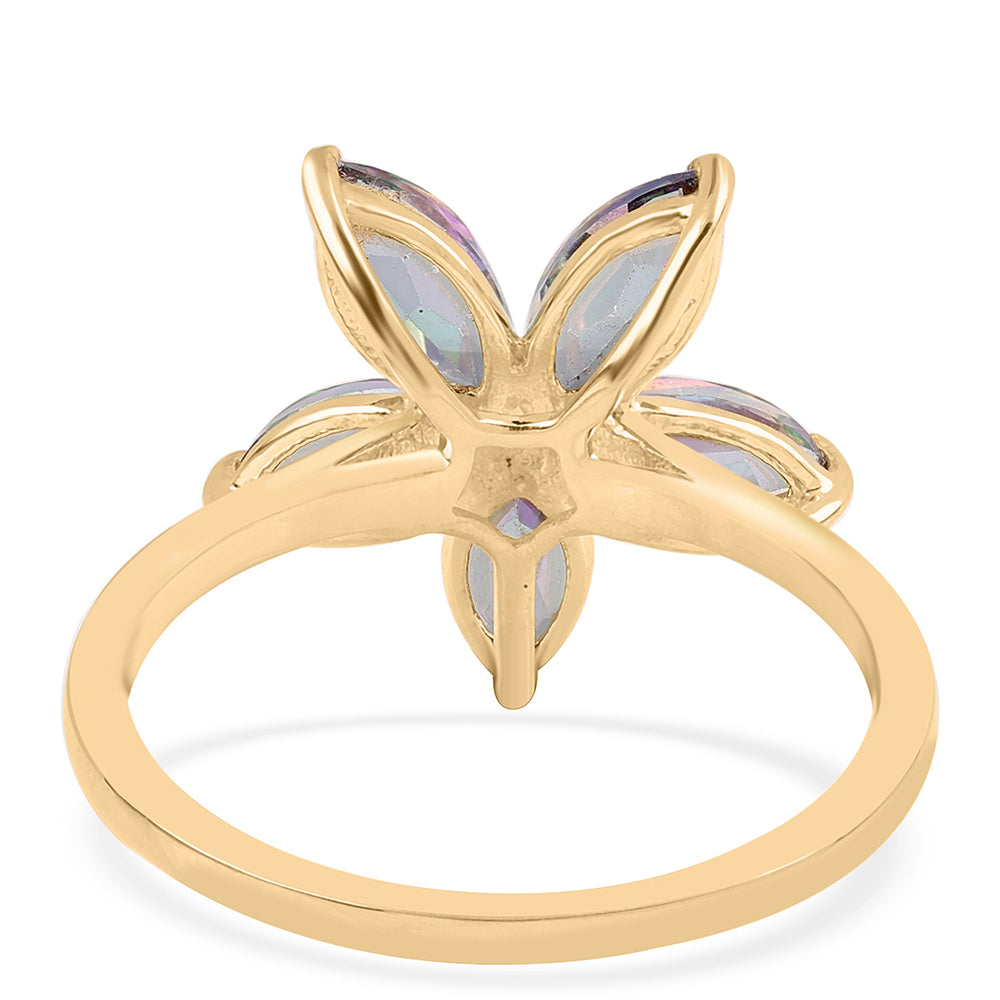 Inel din Argint 925 Placat cu Aur ( 2.42 grame ) cu Topaz Mistic 2.85 Carate