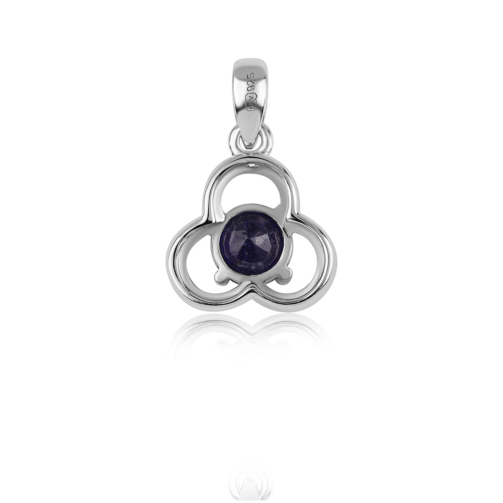 Pandantiv din Argint 925 ( 1.2 grame ) cu Safir Albastru Australian și Topaz Alb 1.39 Carate