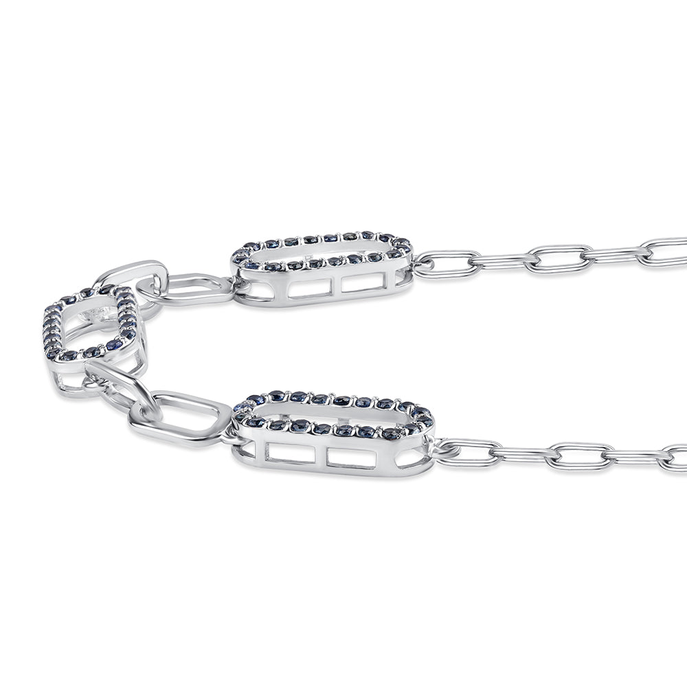 Colier din Argint 925 ( 8.09 grame ) cu Safir Albastru Australian 0.9 Carate