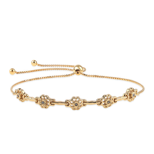 Brățară din Argint 925 Placat cu Aur ( 4.16 grame ) cu Diamant Negru 0.04 Carate