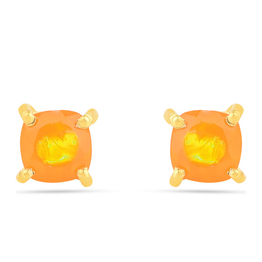 Cercei din Argint 925 Placat cu Aur ( 0.69 grame ) cu Opal de Foc 0.63 Carate