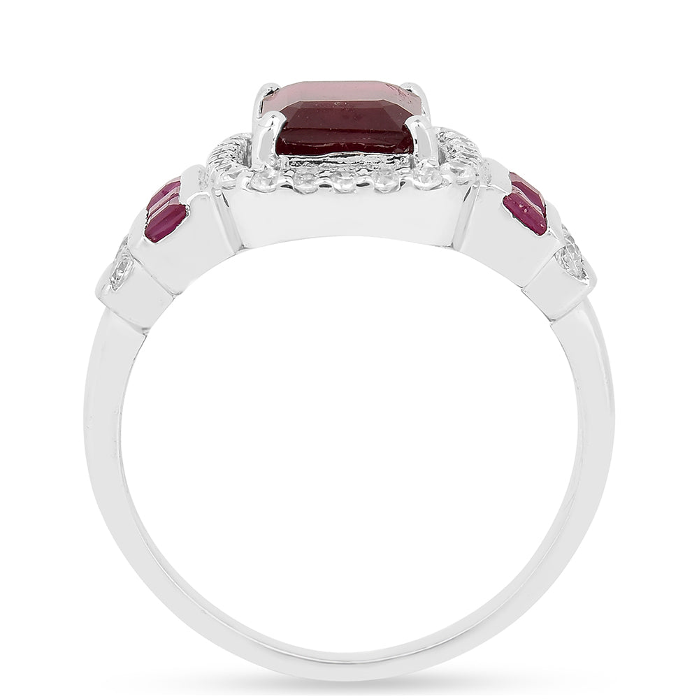 Inel din Argint 925 ( 2.88 grame ) cu Rubin Thailandez 2.96 Carate