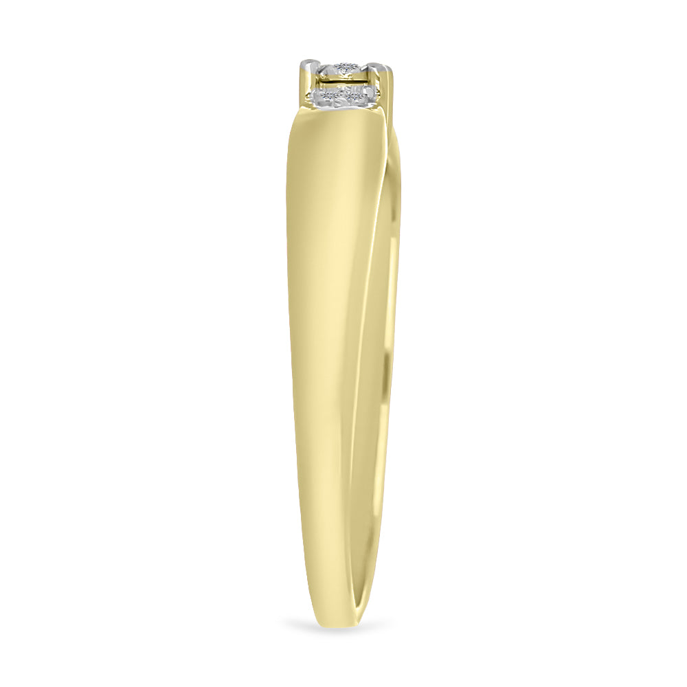Inel din Argint 925 Placat cu Aur ( 2.07 grame ) cu Diamant Alb 0.02 Carate