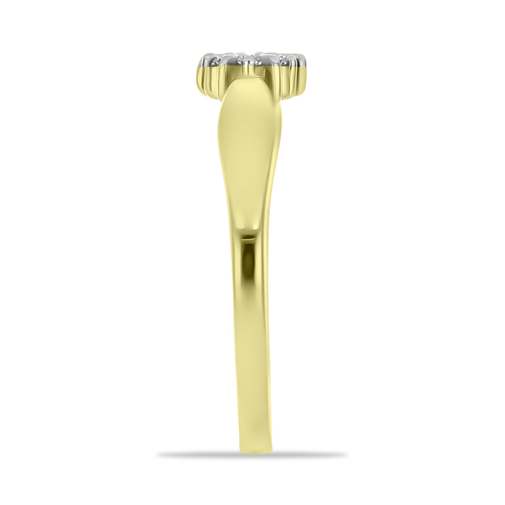 Inel din Argint 925 Placat cu Aur ( 1.92 grame ) cu Diamant Alb 0.09 Carate