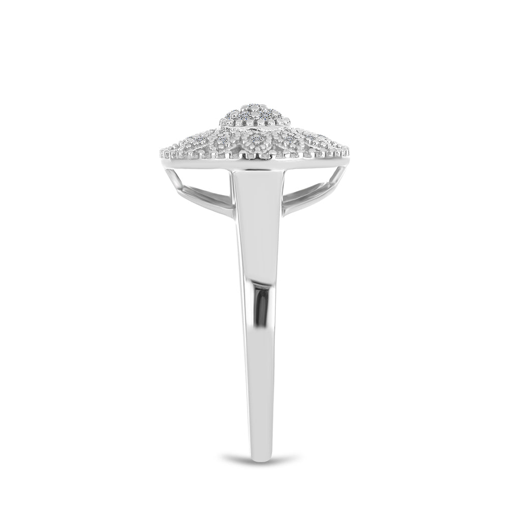 Inel din Argint 925 ( 3.67 grame ) cu Diamant Alb 0.13 Carate
