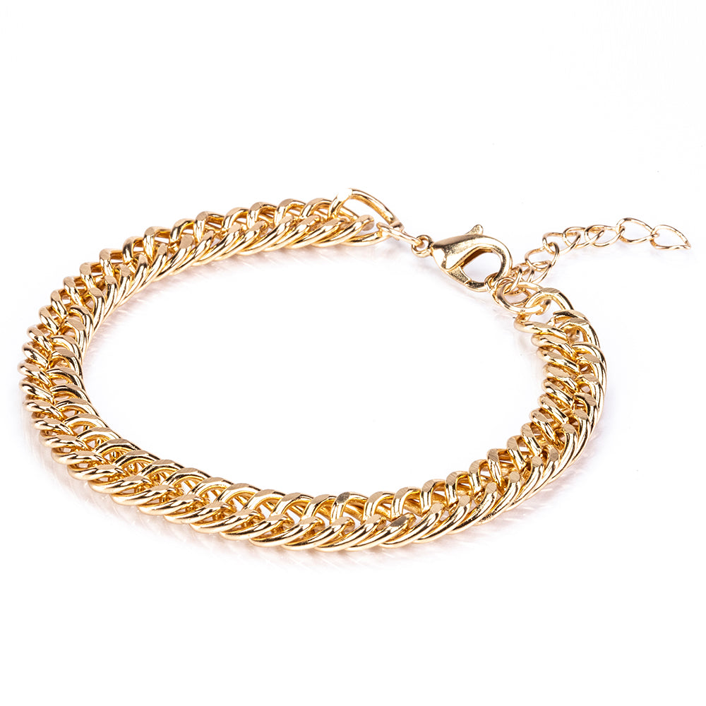 Set din Aliaj Placat cu Aur ( 80 grame ) cu Perlă de cristal și Cristal Alb Emporia® ( Brățară )