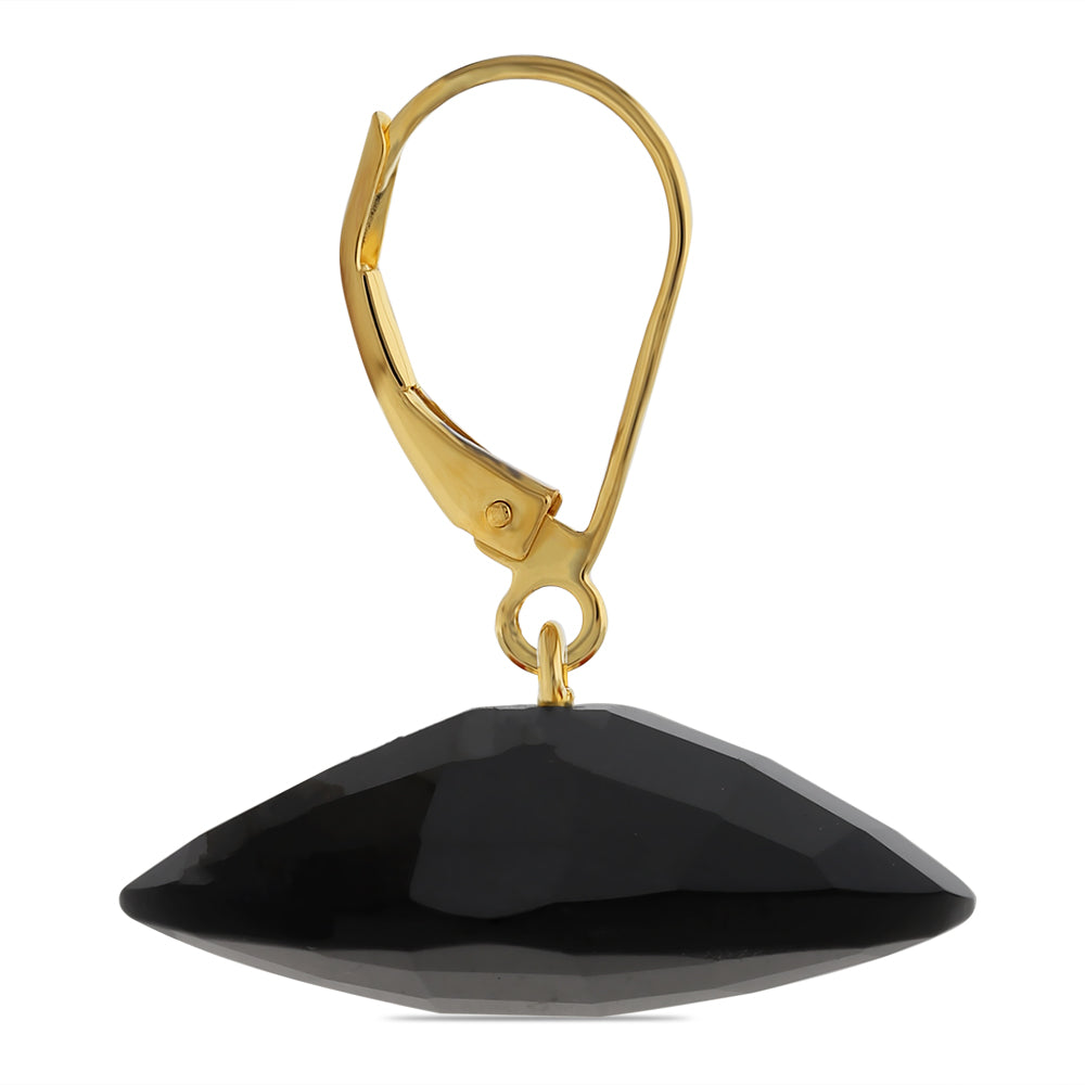 Cercei din Argint 925 Placat cu Aur ( 0.55 grame ) cu Onix Negru 40.81 Carate