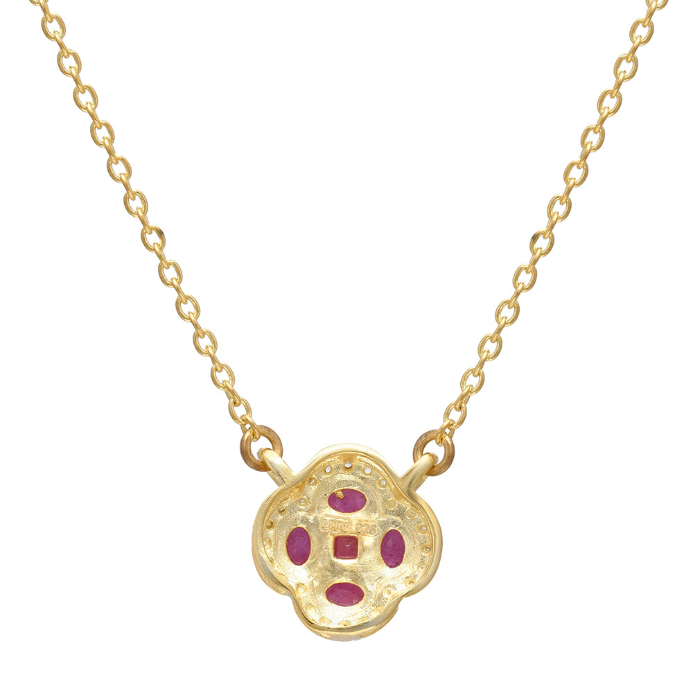 Colier din Argint 925 Placat cu Aur ( 3.77 grame ) cu Rubin Malagasy 1.25 Carate