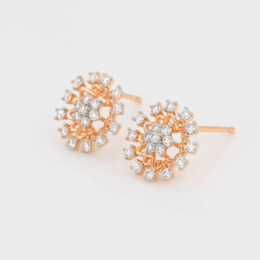 Cercei din Aliaj Placat cu Aur cu Cristal Alb Emporia®