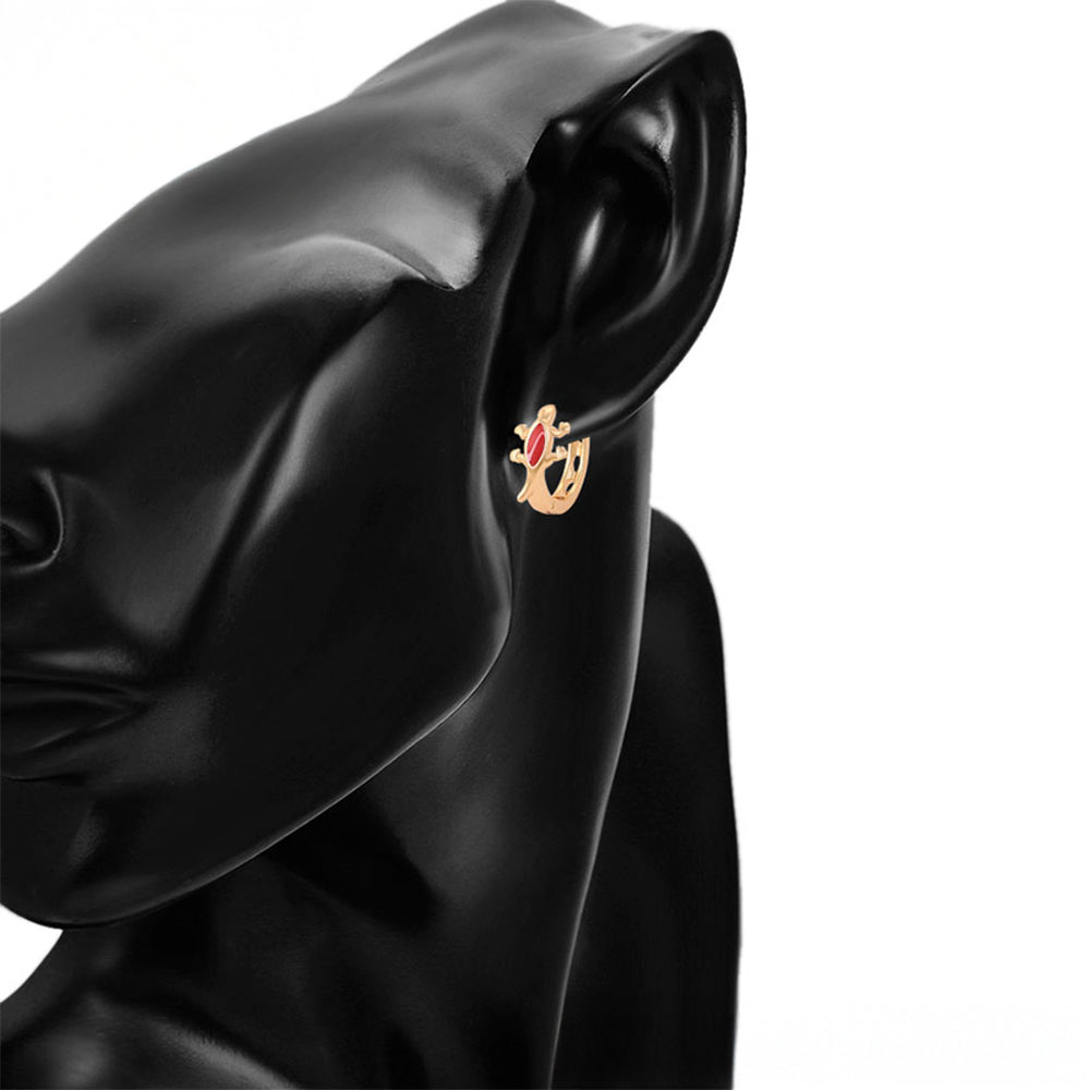 Cercei din Aliaj Placat cu Aur cu Cristal Roșu Emporia®