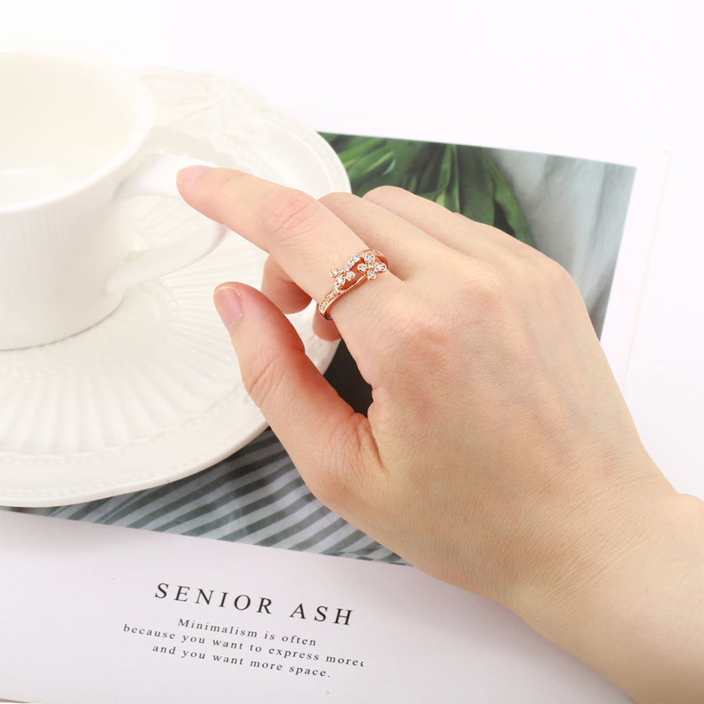 Inel din Aliaj Placat cu Aur cu Cristal Alb Emporia®